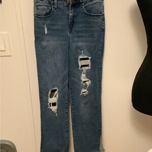 Trendy Distressed Denim Skinny Jeans